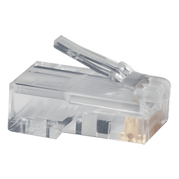 Plug RJ45 Cat5e / UTP 22-26 AWG / Chapado Oro 50μ / Diámetro Máx 5.08 mm (0.017 ft)