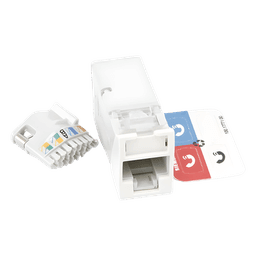 Jack Cat6A / UTP / Montaje Híbrido Plano-Angulado / Alta Densidad / Blanco / Versión Bulk