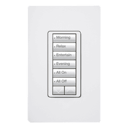 Botonera de Pared Inalámbrica / 6 Botones con Subir/Bajar / Retroiluminada / RF 431-437 MHz / 120 V / Instalación en Caja Estándar