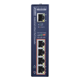 Extensor PoE Industrial / Entrada 802.3bt / 4 Salidas Gigabit 802.3af/at / Alcance 200 m (656 ft) / 95 W por Puerto