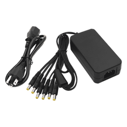 Fuente de Poder / 6 Salidas Jack Macho / 12 Vcc / 6 A / Entrada 100-240 VCA / 72 W / 117x62x34 mm (0.38x0.20x0.11 ft)