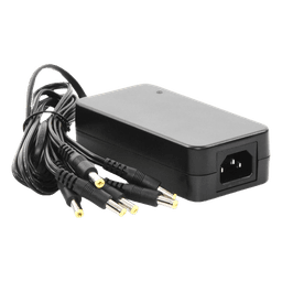 Fuente de Poder / 6 Salidas Jack Macho / 12 Vcc / 6 A / Entrada 100-240 VCA / 72 W / 117x62x34 mm (0.38x0.20x0.11 ft)