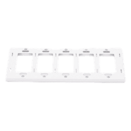 Placa de Pared Decorativa / 5 Espacios / Perfil Sobredimensionado 7.6 mm / Sin Tornillos Visibles / Acabado Blanco Brillante