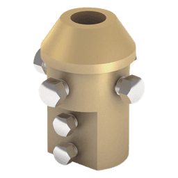 Adaptador de Punta Pararrayo / Mástil 1 1/2" (38.1 mm) / Latón / Conductores 8-10 mm / Sección 50-70 mm² / 655 g