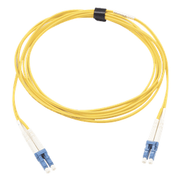 Jumper de Fibra Óptica Monomodo / OS2 / LC/UPC-LC/UPC Dúplex / OFNR Riser / 10 m (32.81 ft) / Amarillo
