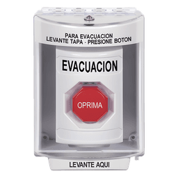 Botón de Evacuación / Cubierta Policarbonato / Restablecimiento con Llave / Bocina Integrada / Interior-Exterior / -40 a 121 °C