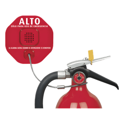 Alarma Antirrobo para Extintores / Sirena 95-105 dB / Alimentación 12-24 VCD o Batería 9V / Policarbonato Resistente
