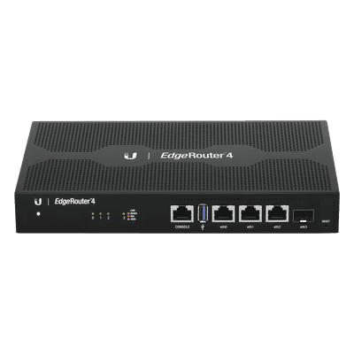 Router Edge / 4 Gbps / 3.4 Mpps / 3x RJ45 Gigabit + 1x SFP / 4-Core 1 GHz / 1 GB RAM / Rack 0.75 x 0.45 x 0.10 ft
