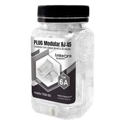 Plug RJ45 / Cat6A / 100 piezas / Chapado oro 30 micras / 10GBASE-T / TIA-568B.2
