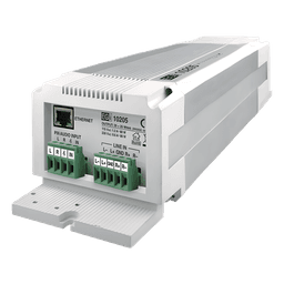 Etapa de potencia IP / 2×25W estéreo o 1×50W mono / Carril DIN / RTP-SIP-Modbus / WAV-MP3 / 8 GB