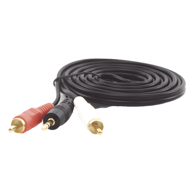 Cable Audio 3.5 mm a 2 RCA / Estéreo / 28 AWG Cobre / Doble Blindaje / 1.83 m (6 ft) / 300V DC
