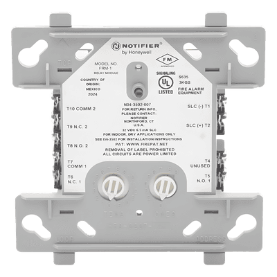 Módulo de Relevador Direccionable / 2 Contactos Secos Form-C / Protocolo FlashScan / Direccionamiento 01-159 / Alimentado por Lazo SLC
