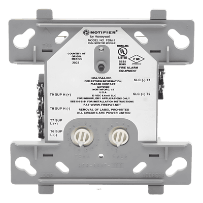 Módulo Monitor Dual Direccionable / 2 Circuitos IDC Clase B / Autoasignación Consecutiva / Alimentación por Lazo SLC