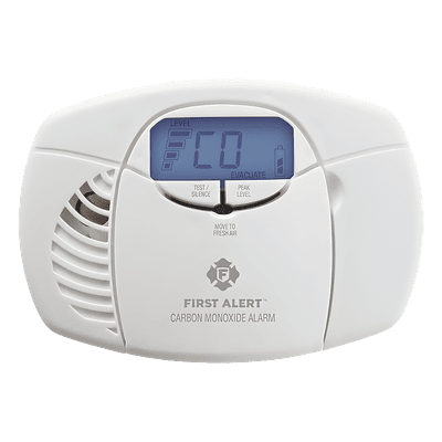 Detector de Monóxido de Carbono / Sensor Electroquímico / Pantalla Digital Retroiluminada / Alimentación por 2 Baterías AA / Alertas Visuales y Sonoras