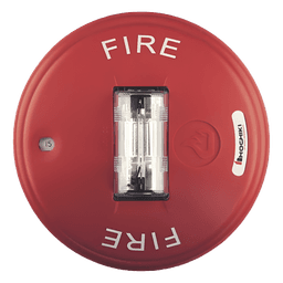 Estrobo-Sirena de Techo / 15-150 cd / 16-33 VCC / 6" x 2.6" / UL 464 y UL 1971 / Rojo