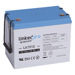 Batería de Respaldo AGM-VRLA / 12 V / 75 Ah / Terminales T3 / UL Certificada / Libre de Mantenimiento