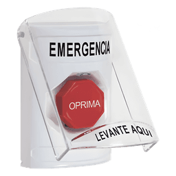 Botón Multipropósito / Montaje Superficie / Tapa Policarbonato / Pre-Alarma Integrada / Texto Español / Compatible ADA / Solo Interior