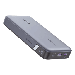 Power Bank / 25000mAh / 145W Max. / 3 Puertos USB / PD 3.0 / QC 3.0 / Pantalla Inteligente / Carcasa Ignífuga