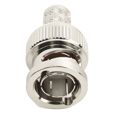 Conector Coaxial BNC Macho / Impedancia 75 Ohm / Anillo Plegable / RG-6 / 25 mm / Níquel-Oro-Teflón