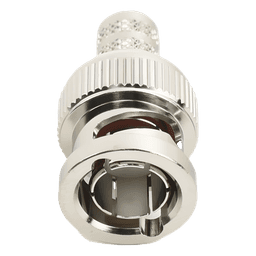 Conector Coaxial BNC Macho / Impedancia 75 Ohm / Anillo Plegable / RG-6 / 25 mm / Níquel-Oro-Teflón