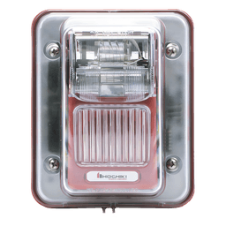 Sirena Estrobo / Intemperie / Montaje Muro / 75 cd / 70-100 dBA / 16-33 VCC / 4.72 x 5.75 x 4.17 in