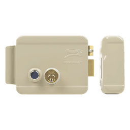 Cerradura Eléctrica / Doble Cerrojo / 12 VCC/VCA / 4 A Máx. / Botón Integrado / Exterior / Derecha