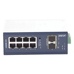 Switch Industrial Administrable Capa 2 / 8 Puertos 10/100/1000T / 2 Puertos SFP 1G/2.5G / IP30 / Relé Alarma 1A / Doble 12-48VDC