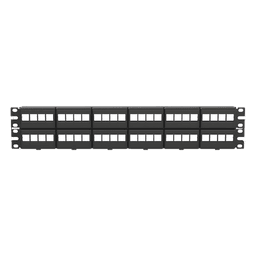 Panel de Parcheo Modular / 48 Puertos / 2UR / 19' Ancho / Acero Inoxidable y ABS / ROHS