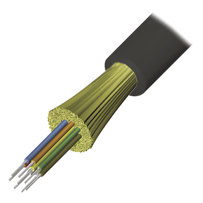 Cable de Fibra Óptica / 4 Hilos / Monomodo OS2 / Tight Buffer 900μm / Plenum OFNP / Interior-Exterior / 1 Metro (3.28 Pies)