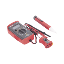 KIT Básico 3 en 1 con Multímetro Digital + Detector de Tensión sin Contacto + Comprobador de Fase GFCI