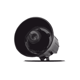 Sirena de alarma de 106dB 12 Vcd que se incluye con la mayoría de los sistemas de seguridad Compustar