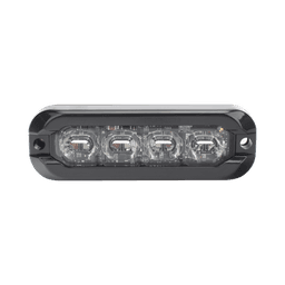 Luz Auxiliar Flexible 8 LED, Rojo / Azul, Bisel Negro, Lente Transparente