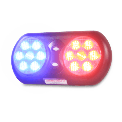 Visera Interior Rojo/Azul 11" de 14 LED con velcro para anclaje en la visera del vehículo, Lente de color