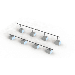 Sistema de Montaje Solar / Aluminio AL6005-T5 / Ángulo Ajustable 10°-30° / Techos Planos / Torque 11-13 Nm / Patas Frontales Ajustables