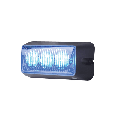 Luz auxiliar brillante con 3 LEDs, color azul, mica transparente