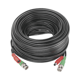 Cable coaxial ( BNC RG59 ) + Alimentación / SIAMÉS / 20 Metros / Aleación Cobre + Aluminio CCA / Para Cámaras 4K  / Uso interior y exterior