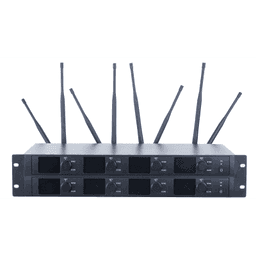 Receptor Inalámbrico | 8 Canales | Transmisión Digital U-Band 540-690 MHz | Modulación PI/4-DQPSK | Pantalla TFT-LCD 2.2" | Salida Balanceada y Desbalanceada | Encripción de Audio | Escaneo de Frecuencia