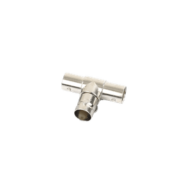 Adaptador en T para 75 Ohm de triple conectores BNC Hembras, Níquel/ Oro/ Teflón.