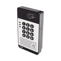 Audio Portero IP con 2 líneas SIP, relevador integrado, teclado numérico y lectora de tarjetas RFID para control de acceso, PoE