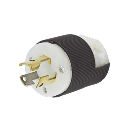 Clavija Industrial con Bloqueo de Media Vuelta / 15 A 125 V CA / 2 Polos 3 Hilos / Color Blanco y Negro / Nema L5-15P.