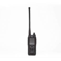Radio portátil aéreo VHF con display de 2.3 pulgadas y teclado, 6W (PEP) de potencia.