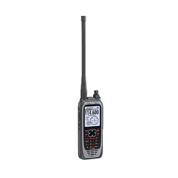 Radio portátil aéreo VHF con display de 2.3 pulgadas y teclado, 6W (PEP) de potencia, navegación, bluetooth y GPS, batería, cargador, antena y clip incluidos
