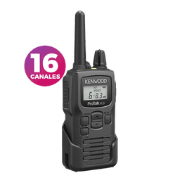 Radio portátil UHF 450-470 MHz, 2 W, 16 canales, Resistente a Golpes MIL-STD-810, manos libres VOX. Incluye antena, batería, cargador y clip
