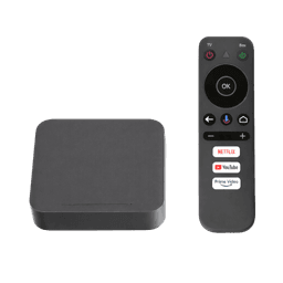 STB 4K Android con Google TV / Alto Rendimiento / Conexión Wi-Fi y por Cable / Control Remoto Bluetooth / Salida HDMI / Software de Gestion para ISP´s