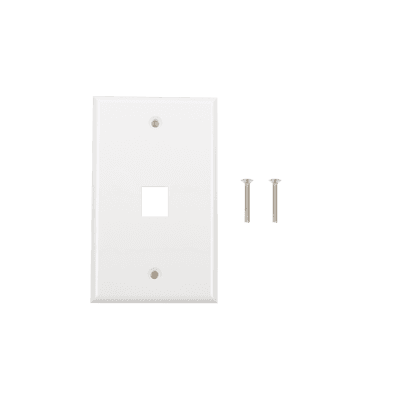 Placa de pared de 1 puerto, Keystone, Color Blanco 