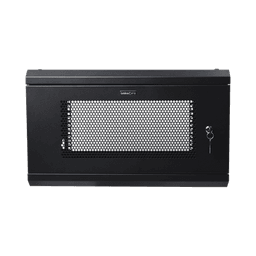 Gabinete de Pared de 6U con Puerta Perforada, 455 mm de Profundidad Total, Rack de 19'', Acero Reforzado Color Negro