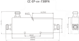 Acoplador Direccional / 694-3800 MHz / 300W / N hembra / 6dB / PIM < -155 dBc / IP65 / Bajo Pérdida