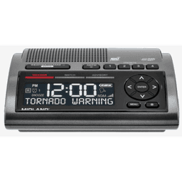 Radio de Alerta Meteorológica WR400 / 7 Canales NOAA y Environment Canada / Almacena 10 Alertas / Sirena de 85 dB / Reloj Dual con Alarma / Carga USB / Certificado Public Alert