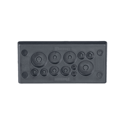 Pasacables Rectangular de Membrana, IP66, 3.39" x 1.42", 12 orificios, para Cables no Terminados. Color Negro