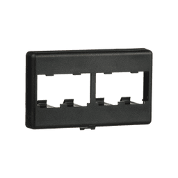 Placa de Mobiliario Modular Estándar, Salidas Para 4 Puertos Mini-Com, Color Negro